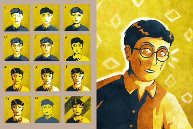 TMOB Initial Stylistic Exploration Early concepts for the TMOB artstyle and the first portrait that resulted from it.
