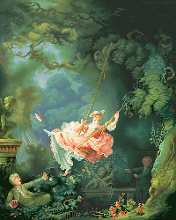 Pixel Study of Fragonard&#39;s The Swing